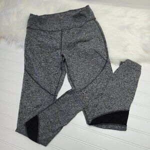 Garage Women's Size Medium Gray Black Active Leggings with Mesh Under Knees